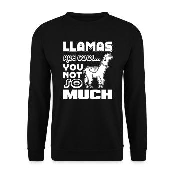 Llama Llamas Are Cool - Unisex Sweatshirt - black - Front - Alina (178cm) & Michal (187cm)