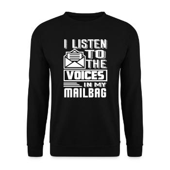 Mail Carrier Listen To The Voices In Mailbag - Unisex Sweatshirt - black - Front - Alina (178cm) & Michal (187cm)