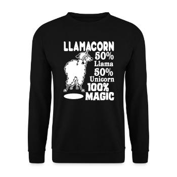 Llama Llamacorn Llama Unicorn - Unisex Sweatshirt - black - Front - Alina (178cm) & Michal (187cm)