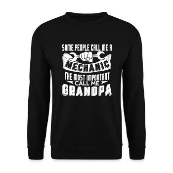 Mechanic Mechanic Grandpa - Unisex Sweatshirt - black - Front - Alina (178cm) & Michal (187cm)