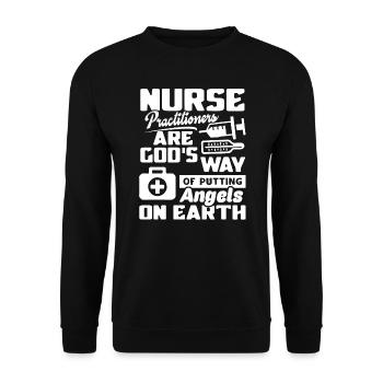 Nurse Practitioner Nurse Practitioner Angels - Unisex Sweatshirt - black - Front - Alina (178cm) & Michal (187cm)