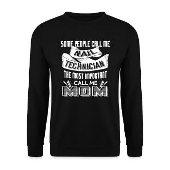 Nail Technician Call Me Nail Technician Mom - Unisex Sweatshirt - black - Front - Alina (178cm) & Michal (187cm)