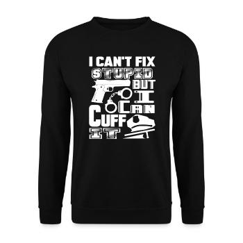 Police Officer Police Officer Can Cuff It - Unisex Sweatshirt - black - Front - Alina (178cm) & Michal (187cm)
