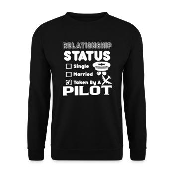 Pilot Pilot Relationship Status - Unisex Sweatshirt - black - Front - Alina (178cm) & Michal (187cm)