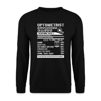 Optometrist Optometrist Nutrition Facts - Unisex Sweatshirt - black - Front - Alina (178cm) & Michal (187cm)