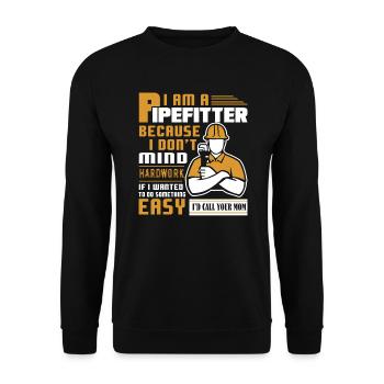 Pipefitter Pipefitter Dont Mind Hard Work - Unisex Sweatshirt - black - Front - Alina (178cm) & Michal (187cm)