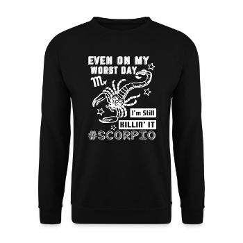 Scorpio Scorpio Hashtag Sign of Zodiac Horoscope - Unisex Sweatshirt - black - Front - Alina (178cm) & Michal (187cm)