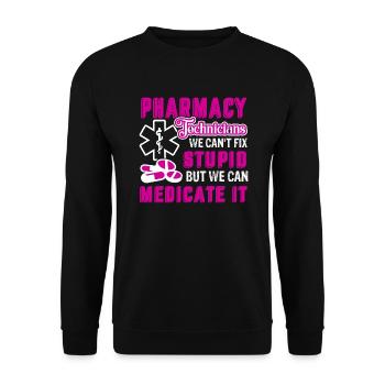 Pharmacy Technician Pharmacy Technician Can't Fix - Unisex Sweatshirt - black - Front - Alina (178cm) & Michal (187cm)
