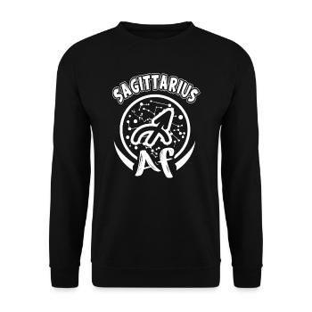 Sagittarius AF Sign Of Zodiac Horoscope - Unisex Sweatshirt - black - Front - Alina (178cm) & Michal (187cm)