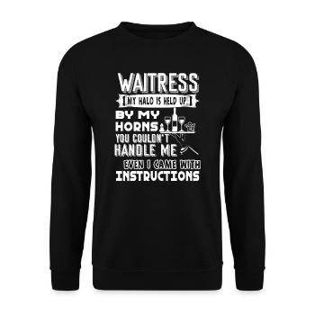 Waitress Waitress Came With Instructions - Unisex Sweatshirt - black - Front - Alina (178cm) & Michal (187cm)