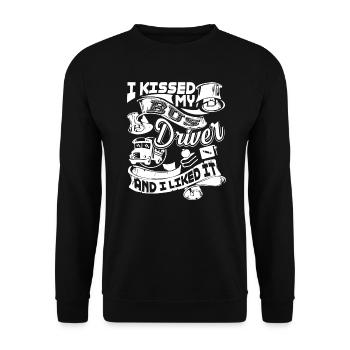 Bus Driver I Kissed My Bus Driver And I Like It - Unisex Sweatshirt - black - Front - Alina (178cm) & Michal (187cm)