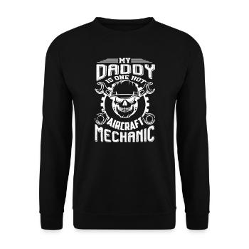My Daddy Is One Hot Aircraft Mechanic - Unisex Sweatshirt - black - Front - Alina (178cm) & Michal (187cm)