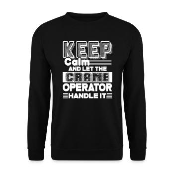 Crane Operator Let The Crane Operator Handle It - Unisex Sweatshirt - black - Front - Alina (178cm) & Michal (187cm)
