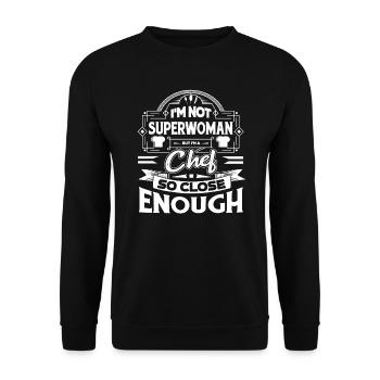 Chef I'm A Chef So Close Enough - Unisex Sweatshirt - black - Front - Alina (178cm) & Michal (187cm)
