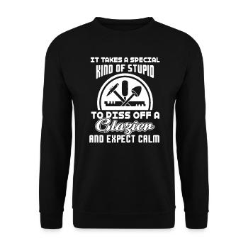 Glazier Piss Off A Glazier - Unisex Sweatshirt - black - Front - Alina (178cm) & Michal (187cm)