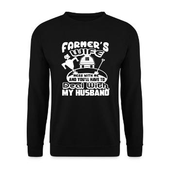 Farmer Farmer s Wife Don't Mess With Me - Unisex Sweatshirt - black - Front - Alina (178cm) & Michal (187cm)