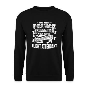 Flight Attendant In Love With A Flight Attendant - Unisex Sweatshirt - black - Front - Alina (178cm) & Michal (187cm)