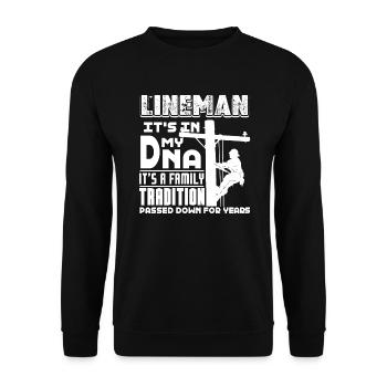 Lineman Lineman Is In My DNA - Unisex Sweatshirt - black - Front - Alina (178cm) & Michal (187cm)