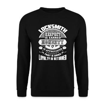 Locksmith Locksmith Respect Is Earned - Unisex Sweatshirt - black - Front - Alina (178cm) & Michal (187cm)