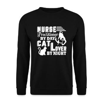 Nurse Practitioner Nurse Practitioner Cat Lover - Unisex Sweatshirt - black - Front - Alina (178cm) & Michal (187cm)