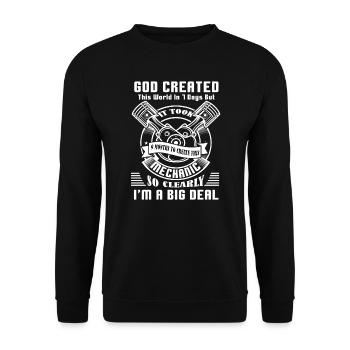 Mechanic Mechanic I'm A Big Deal - Unisex Sweatshirt - black - Front - Alina (178cm) & Michal (187cm)