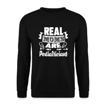 Pediatrician Real Moms Are Pediatricians - Unisex Sweatshirt - black - Front - Alina (178cm) & Michal (187cm)