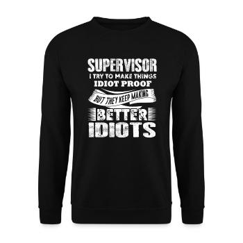 Supervisor Supervisor Try To Make Things - Unisex Sweatshirt - black - Front - Alina (178cm) & Michal (187cm)