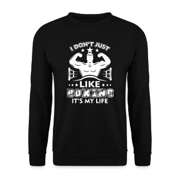 Boxing Boxing Is My Life - Unisex Sweatshirt - black - Front - Alina (178cm) & Michal (187cm)