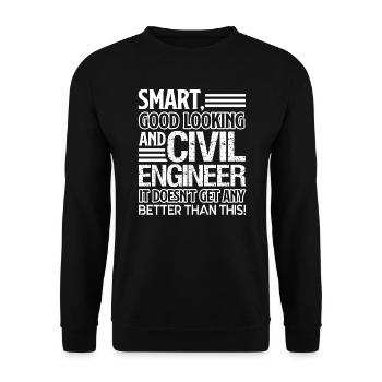 Civil Engineer Good Looking And Civil Engineer - Unisex Sweatshirt - black - Front - Alina (178cm) & Michal (187cm)