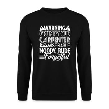 Carpenter Grumpy Old Carpenter - Unisex Sweatshirt - black - Front - Alina (178cm) & Michal (187cm)