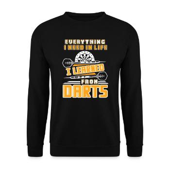Darts I Learned From Darts - Unisex Sweatshirt - black - Front - Alina (178cm) & Michal (187cm)
