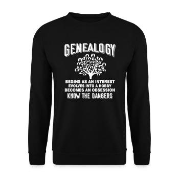 Genealogy Genealogy Begins As In Interest - Unisex Sweatshirt - black - Front - Alina (178cm) & Michal (187cm)