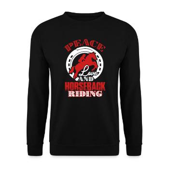 Horseback Riding Peace Love And Horseback Riding - Unisex Sweatshirt - black - Front - Alina (178cm) & Michal (187cm)