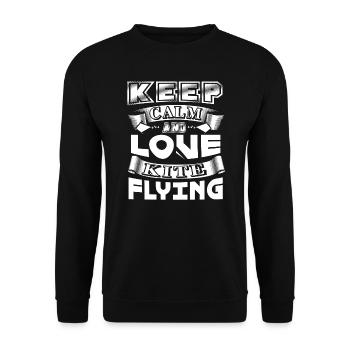 Kite Flying Keep Calm and Love Kite Flying - Unisex Sweatshirt - black - Front - Alina (178cm) & Michal (187cm)