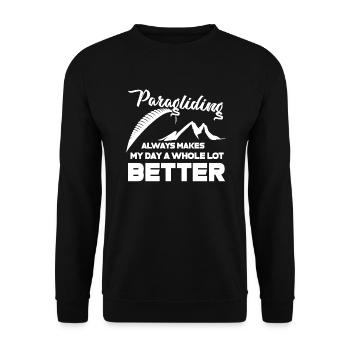 Paragliding Paragliding Makes My Day Better - Unisex Sweatshirt - black - Front - Alina (178cm) & Michal (187cm)