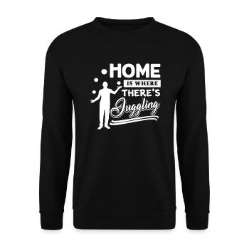 Juggling Home is where there s Juggling - Unisex Sweatshirt - black - Front - Alina (178cm) & Michal (187cm)
