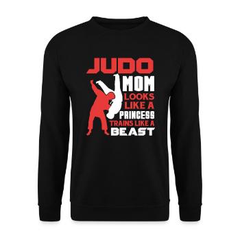 Judo Judo Mom Trains Like A Beast - Unisex Sweatshirt - black - Front - Alina (178cm) & Michal (187cm)