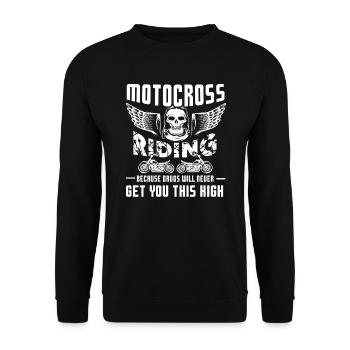 Motocross Riding Motocross Get You High - Unisex Sweatshirt - black - Front - Alina (178cm) & Michal (187cm)