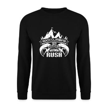 Rock Climbing Rock Climbing Is The Maximum Rush - Unisex Sweatshirt - black - Front - Alina (178cm) & Michal (187cm)