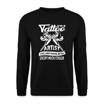 Tattoo Artist Tattoo Artist Cooler - Unisex Sweatshirt - black - Front - Alina (178cm) & Michal (187cm)