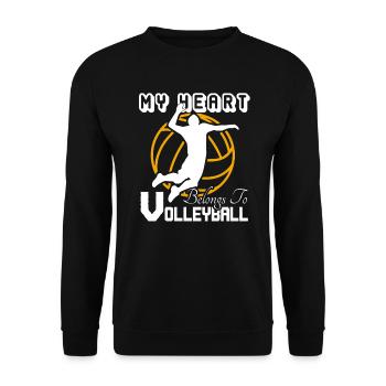 Volleyball My Heart Belongs To Volleyball - Unisex Sweatshirt - black - Front - Alina (178cm) & Michal (187cm)