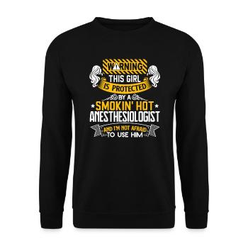 This Girl Is Protected By Anesthesiologist - Unisex Sweatshirt - black - Front - Alina (178cm) & Michal (187cm)