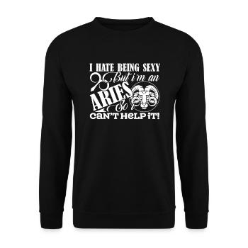 Aries I'm A Sexy Aries Horoscope - Unisex Sweatshirt - black - Front - Alina (178cm) & Michal (187cm)