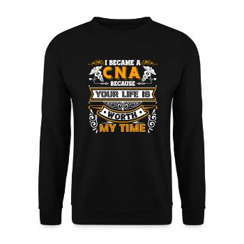 CNA I Became A CNA - Unisex Sweatshirt - black - Front - Alina (178cm) & Michal (187cm)