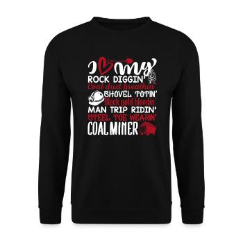 Coal Miner I Love My Coal Miner - Unisex Sweatshirt - black - Front - Alina (178cm) & Michal (187cm)