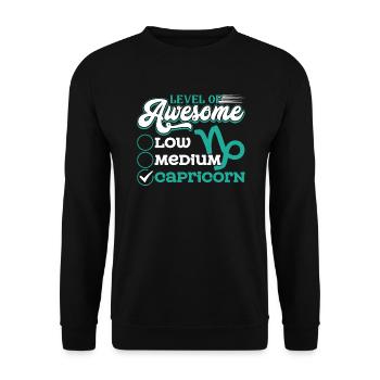 Capricorn Level Of Awesome Capricorn - Unisex Sweatshirt - black - Front - Alina (178cm) & Michal (187cm)