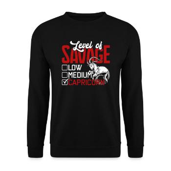 Capricorn Level Of Savage Capricorn - Unisex Sweatshirt - black - Front - Alina (178cm) & Michal (187cm)