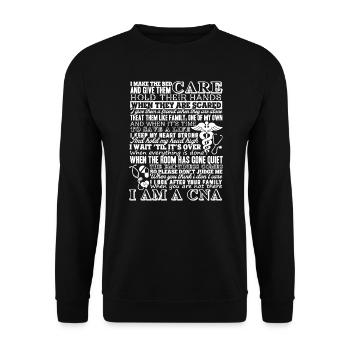 CNA I Am A CNA - Unisex Sweatshirt - black - Front - Alina (178cm) & Michal (187cm)