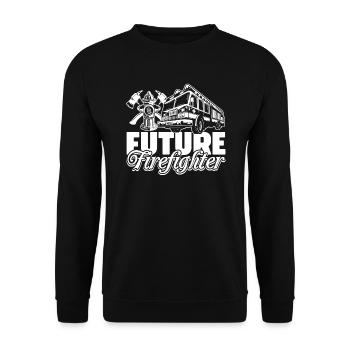 Firefighter Future Firefighter - Unisex Sweatshirt - black - Front - Alina (178cm) & Michal (187cm)