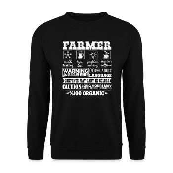 Farmer Multitasking 100 Organic - Unisex Sweatshirt - black - Front - Alina (178cm) & Michal (187cm)
